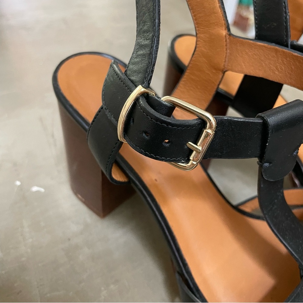 Sezane Florence Sandals Smooth Black Heritage - Size 8 - Picture 8 of 10